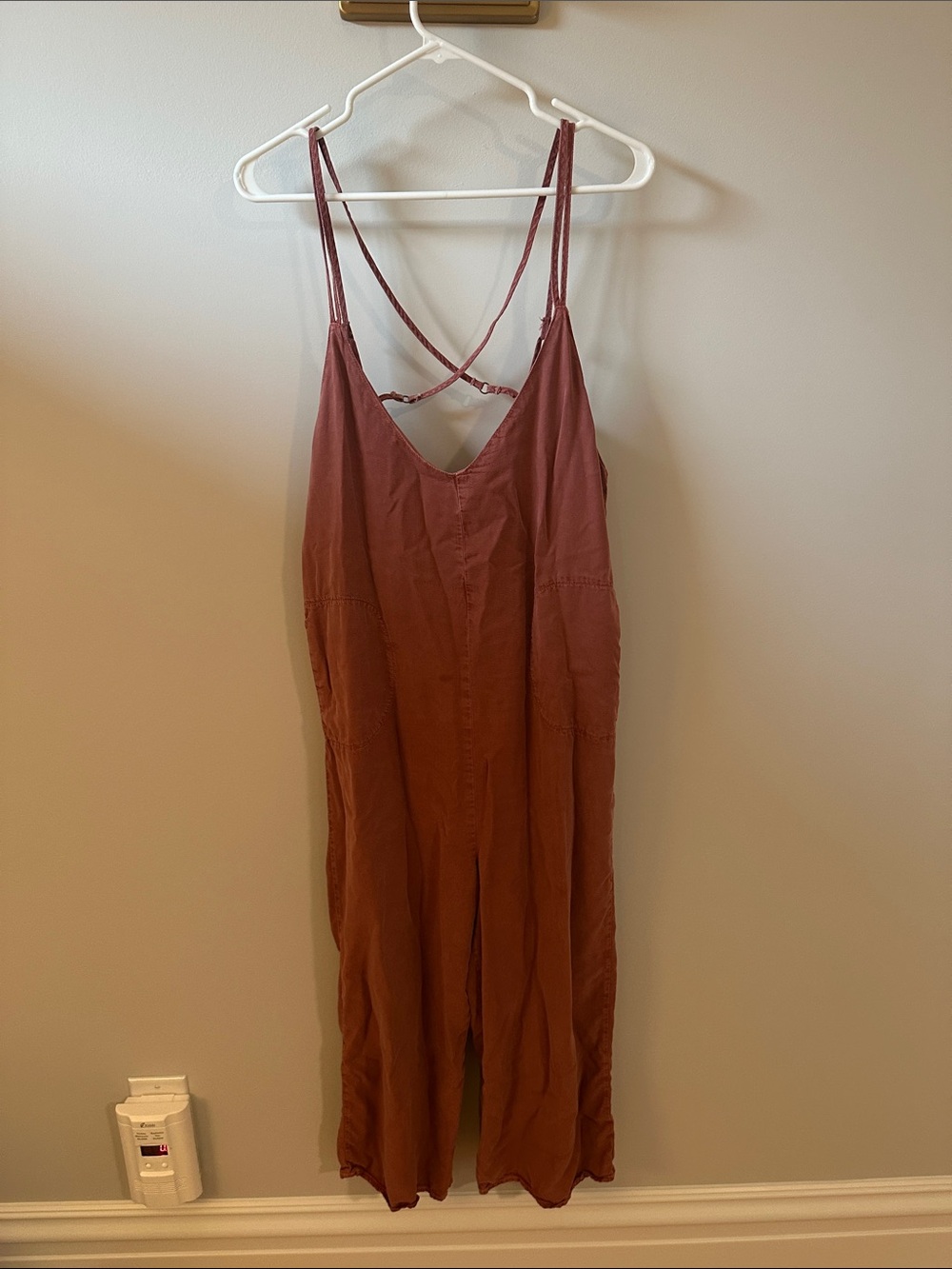 Free People Women’s Rust Red Strappy Jumpsuit